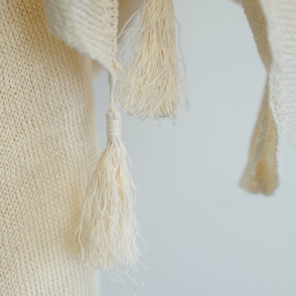 Johnny Was Calme Cream Linen Knit Poncho - Picture 5 of 7